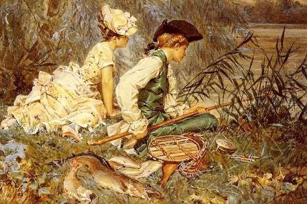 An Afternoon Of Fishing Oil Painting by Frederick Hendrik Kaemmerer