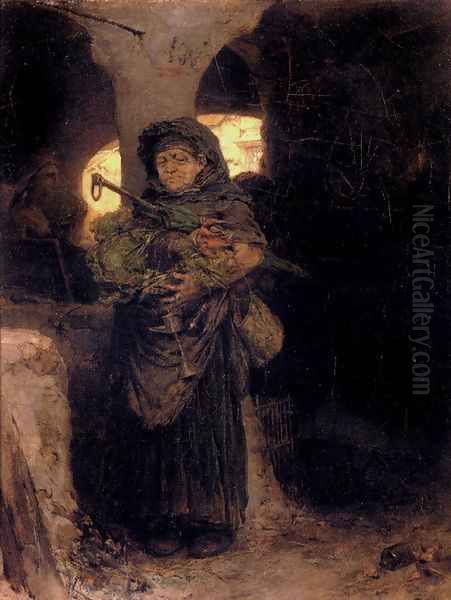 The Market Woman Oil Painting by Frederick Hendrik Kaemmerer