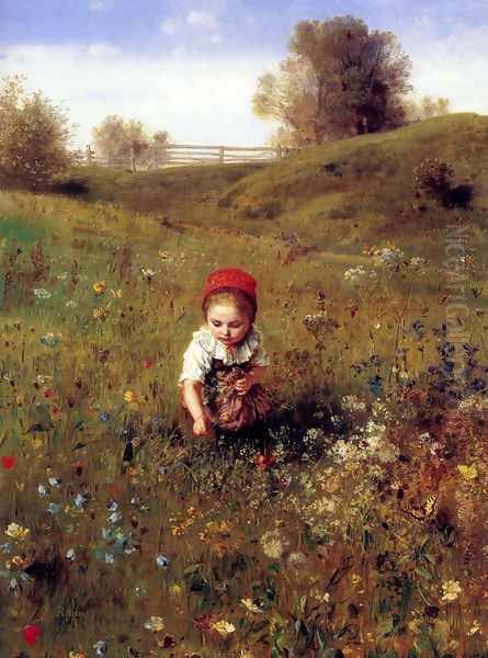 Spring Time Oil Painting by Ludwig Knaus