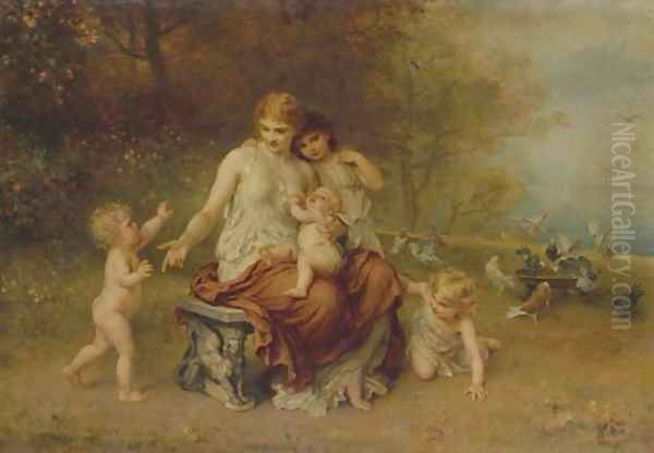 Charity Oil Painting by Ludwig Knaus