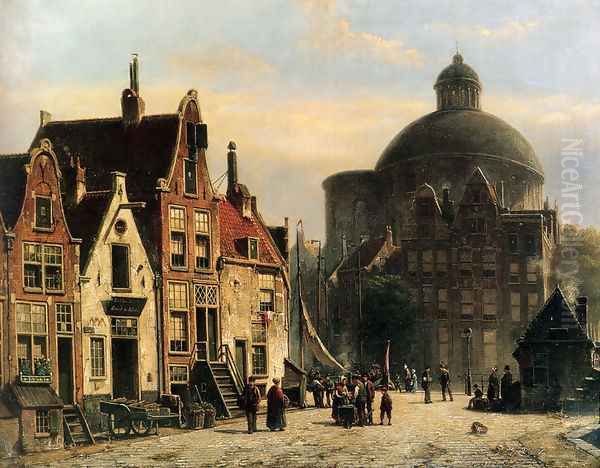 De Lutherse Kerk, Amsterdam Oil Painting by Willem Koekkoek