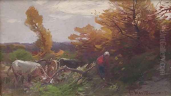 On the Skirt of a Forest Oil Painting by Roman Kochanowski