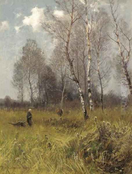 Gathering Wood I Oil Painting by Roman Kochanowski