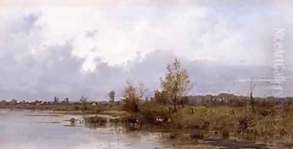 Mazovian Flood Waters Oil Painting by Roman Kochanowski