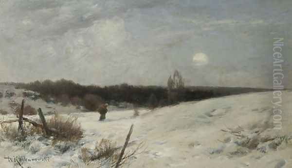 Winter Oil Painting by Roman Kochanowski