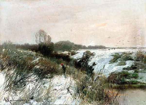 Winter Landscape I Oil Painting by Roman Kochanowski