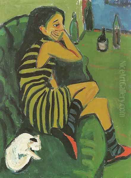 Artiste (Marcella) Oil Painting by Ernst Ludwig Kirchner