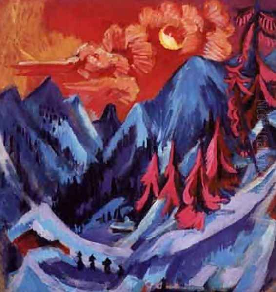 Winter Landscape Oil Painting by Ernst Ludwig Kirchner