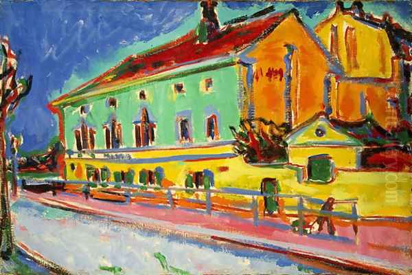 Houses in Dresden Oil Painting by Ernst Ludwig Kirchner