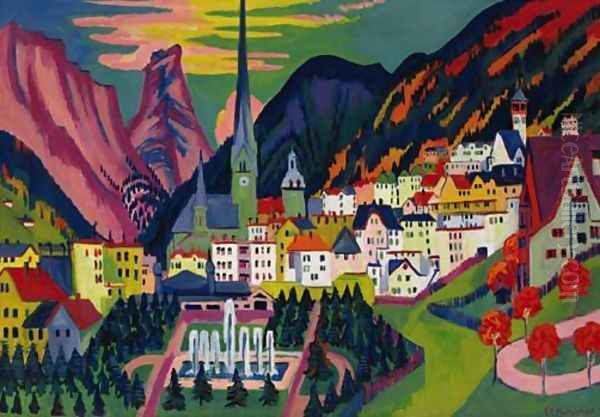 Davos Oil Painting by Ernst Ludwig Kirchner