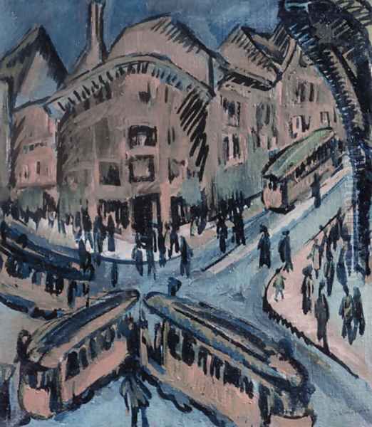 Nollendorf Square Oil Painting by Ernst Ludwig Kirchner