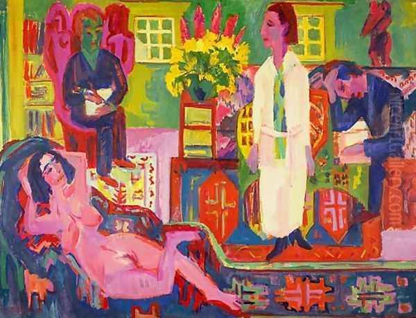 Modern Bohemia Oil Painting by Ernst Ludwig Kirchner