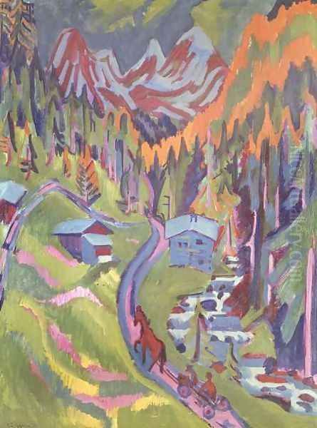 The Sertig Path in Summer Oil Painting by Ernst Ludwig Kirchner