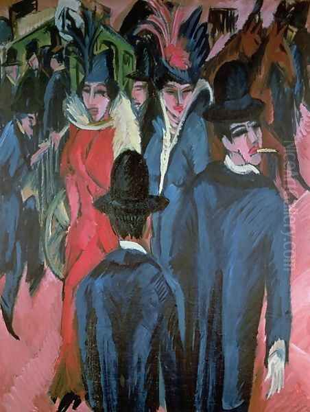 Berlin Street Scene 2 Oil Painting by Ernst Ludwig Kirchner