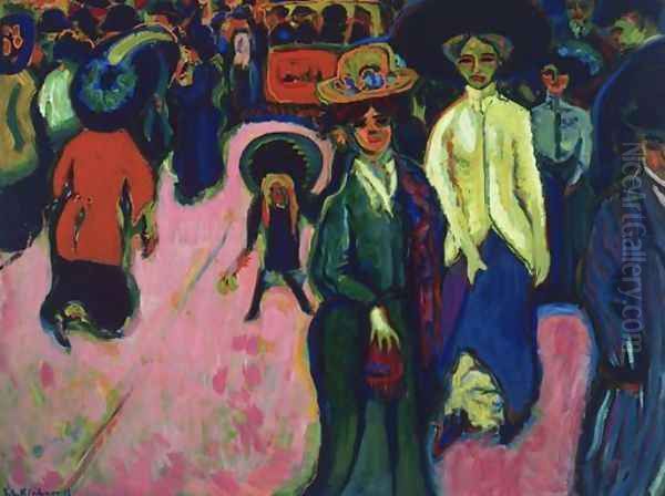 Street Oil Painting by Ernst Ludwig Kirchner