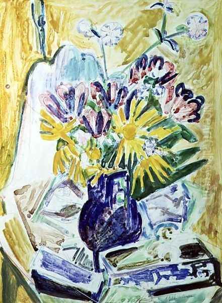 Flowers in a Vase Oil Painting by Ernst Ludwig Kirchner