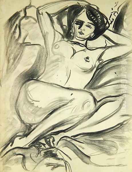 Reclining Nude Isabella Oil Painting by Ernst Ludwig Kirchner