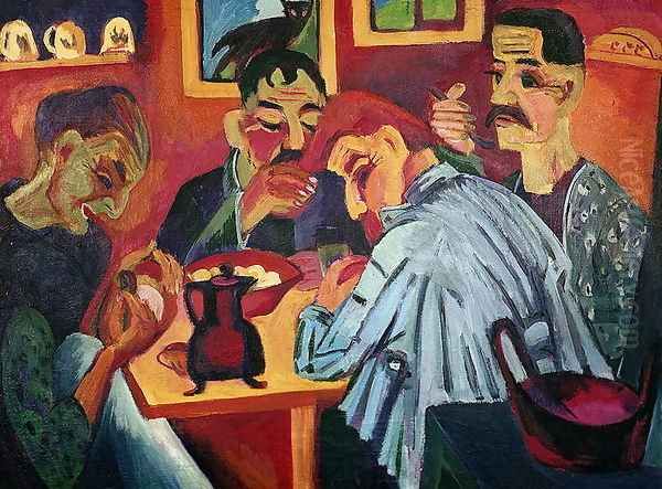 Peasants at Midday Oil Painting by Ernst Ludwig Kirchner