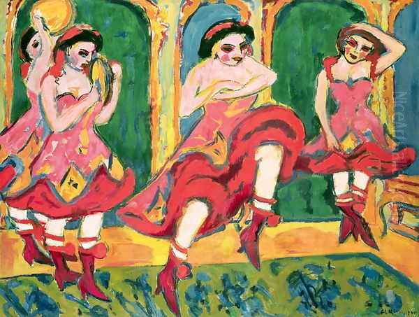 Czardas Dancers Oil Painting by Ernst Ludwig Kirchner