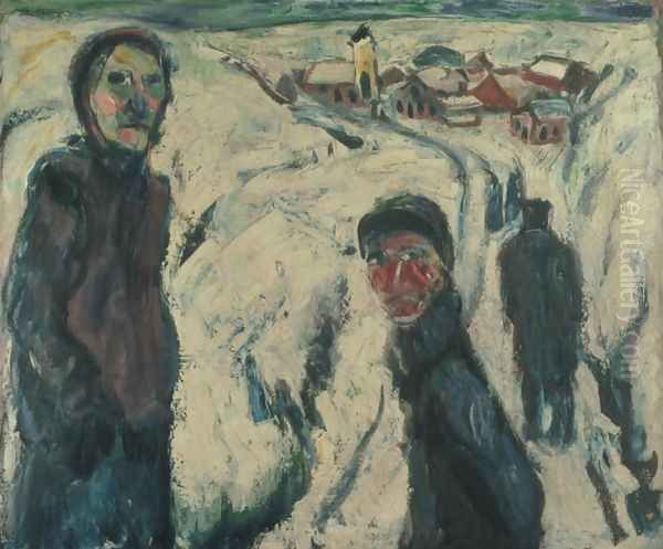 Snow Landscape Oil Painting by Ernst Ludwig Kirchner