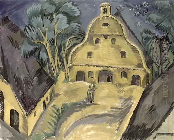 Staberhof Farm on Fehmarn I Oil Painting by Ernst Ludwig Kirchner