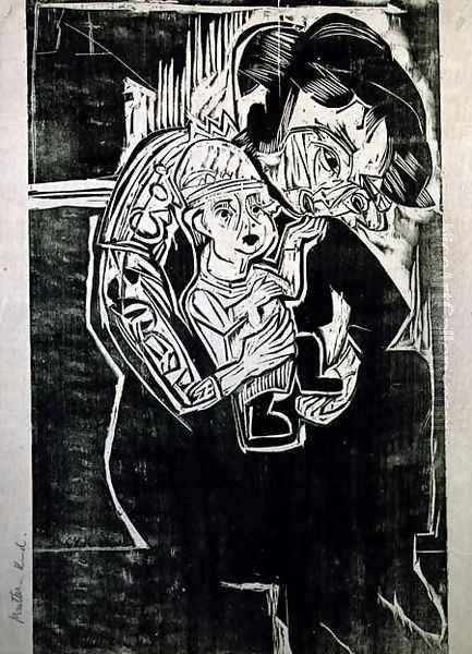 Mother and Child Oil Painting by Ernst Ludwig Kirchner