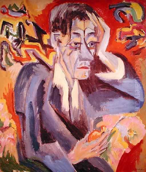 Portrait of the Poet Frank Oil Painting by Ernst Ludwig Kirchner