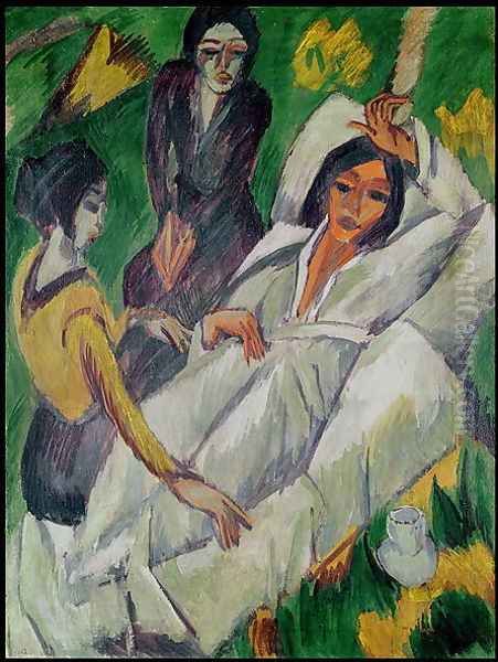 Woman at Tea Time Sick Woman Oil Painting by Ernst Ludwig Kirchner