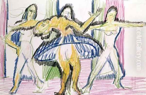 Dancers Oil Painting by Ernst Ludwig Kirchner