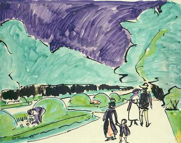 Entrance to a large garden in Dresden Oil Painting by Ernst Ludwig Kirchner