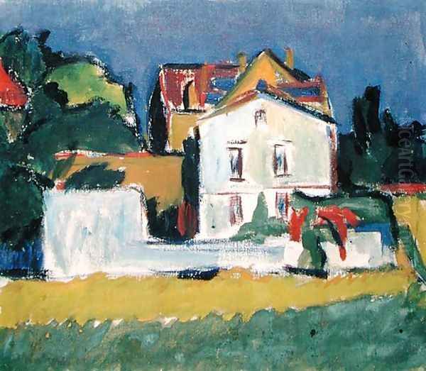 House in a Landscape Oil Painting by Ernst Ludwig Kirchner