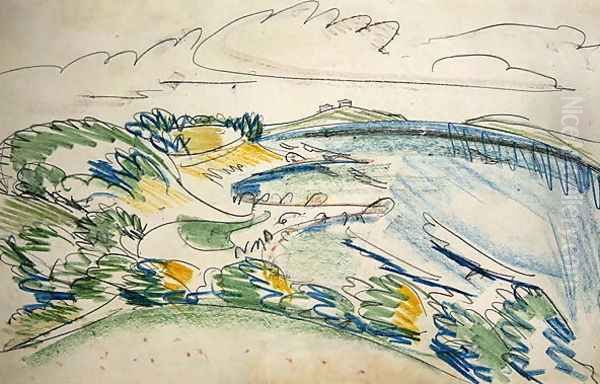 Fehmarn Coast near Wulfen Oil Painting by Ernst Ludwig Kirchner