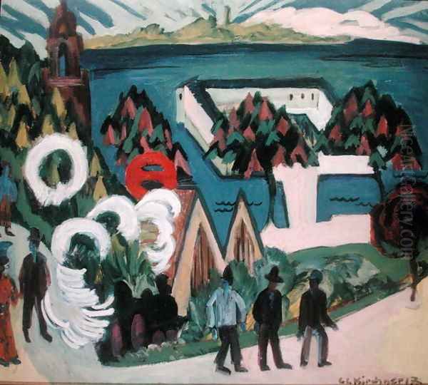 View of Lake Constance at Kreuzlingen Oil Painting by Ernst Ludwig Kirchner