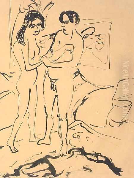 Das Paar Oil Painting by Ernst Ludwig Kirchner