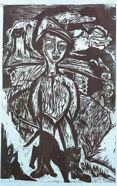 Alpub im Fohn Oil Painting by Ernst Ludwig Kirchner