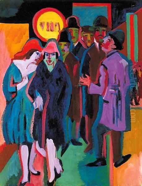 Nachtliches Strassenbild Oil Painting by Ernst Ludwig Kirchner