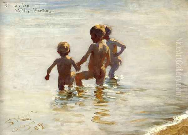 A Summer's Day at Skagen South Beach Oil Painting by Peder Severin Kroyer