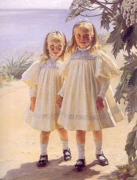 Hermanas Bentzon Oil Painting by Peder Severin Kroyer