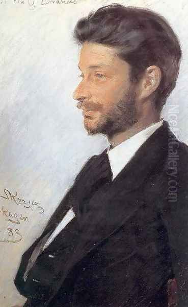 Georg Brandes2 Oil Painting by Peder Severin Kroyer