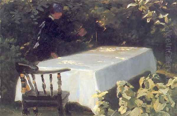 Mesa en el jardín Oil Painting by Peder Severin Kroyer