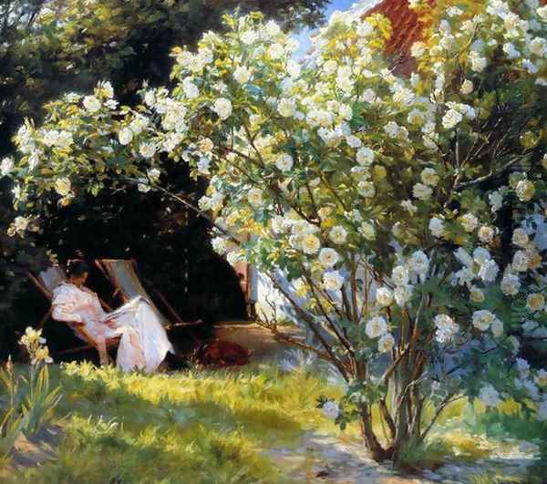 Marie En El Jardin3 Oil Painting by Peder Severin Kroyer