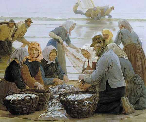 Mujeres Y Pescadores De Hornbaek2 Oil Painting by Peder Severin Kroyer