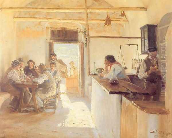 Taberna en Ravello Oil Painting by Peder Severin Kroyer