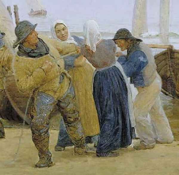 Pescadores de Hornbaek Oil Painting by Peder Severin Kroyer