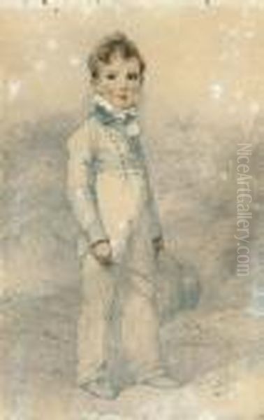 Portrait Of William Anthony 
Barlton, As A Young Boy, Standingfull-length, In A Tropical Landscape Oil Painting by George Chinnery