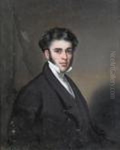 Portrait Of A Gentleman, Possibly Robert Lindsay Oil Painting by George Chinnery