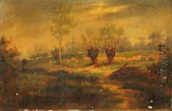 Le Pre Aux Ormes Oil Painting by Antoine Chintreuil