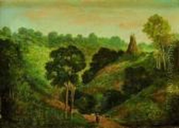 Paysage Avec Bergers Oil Painting by Antoine Chintreuil