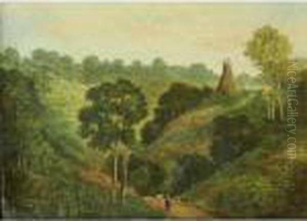 Paysage Montagneux Avec Berger Et Animaux Oil Painting by Antoine Chintreuil