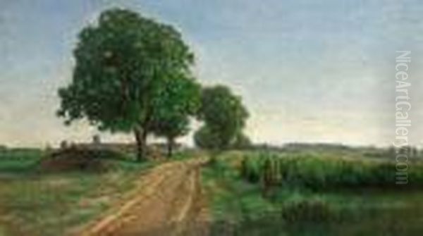 A Country Road In The Summer Oil Painting by Antoine Chintreuil